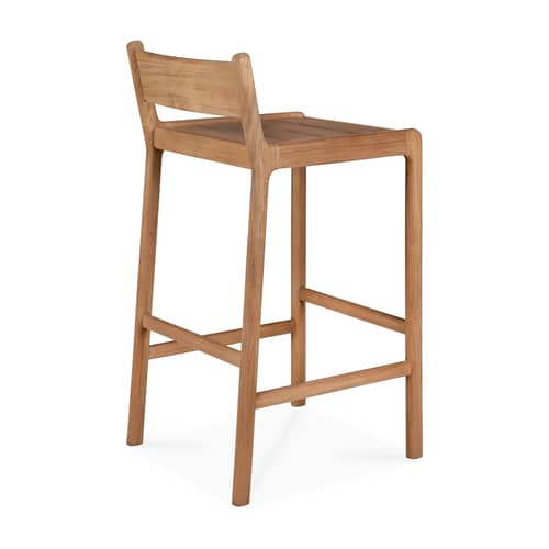 Barhocker Jack Outdoor textil holz natur / H 76 cm - Teakholz - Ethnicraft - Teakholz - Massives Teakholz