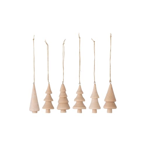 Jivani Bauble natural wood / Size 6 - Height 8.5 cm - Bloomingville - Natural wood - Rubberwood