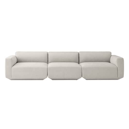 Canapé droit Develius D tissu gris / 4 places - L 309 cm - &tradition - Gris clair (Tissu Mapple) - Bois, Mousse HR, Tissu Mapple