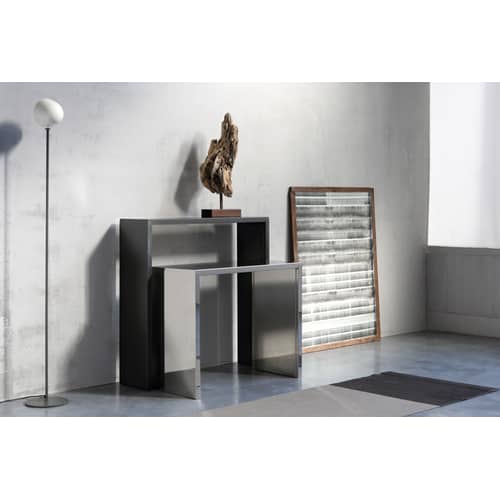 Consolle Irony metallo nero - Zeus - H 100 cm - Acciaio nero - Acciaio fosfatato