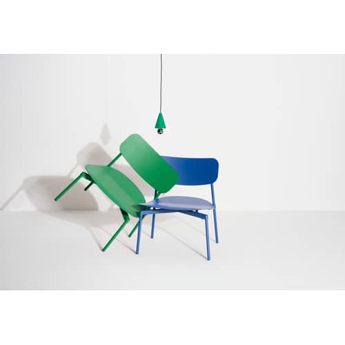 Fauteuil bas empilable Fromme / Aluminium - Petite Friture - Vert menthe - Aluminium