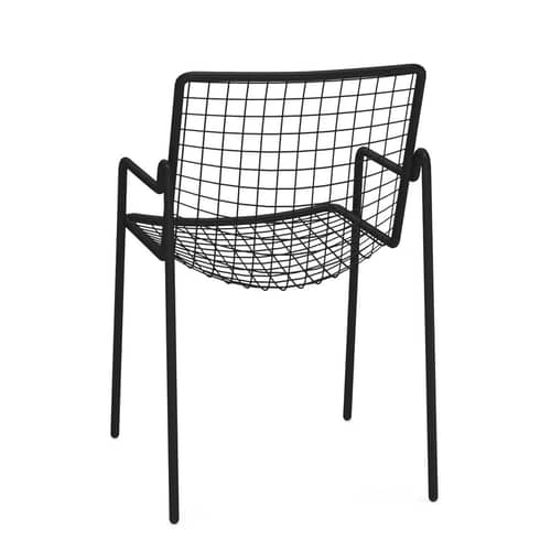 Poltrona impilabile Rio R50 metallo nero / Metallo - Emu - Nero - Acciaio