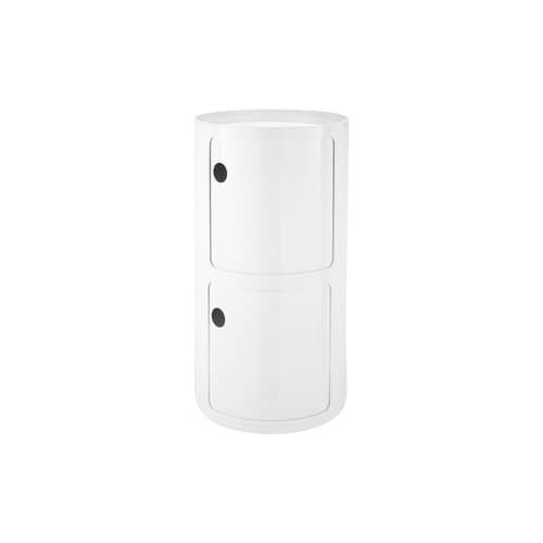Portaoggetti Componibili New Big HIGH materiale plastico bianco / 2 cassetti - Ø 42 x H 76,5 cm - Kartell - Bianco - ABS