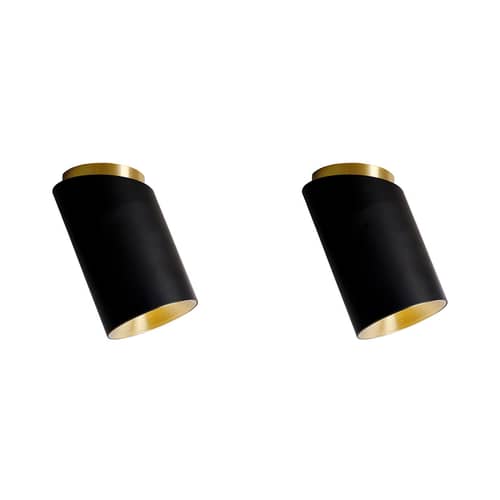 Promo-Pack  metall schwarz / Set 2 Deckenleuchten Tobo C 85 - Ø 8,5 x H 14,6 cm - DCW éditions - Schwarz - Messing, Stahl
