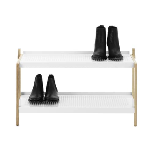 Schuhschrank Sko metall weiß - Normann Copenhagen - Weiß - bemalter Stahl, Esche