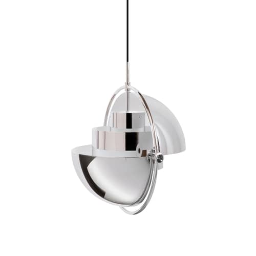 Sospensione Multi-Lite Small argento metallo / Ø 25 cm - Modulabile & orientabile / Riedizione 1972 - Gubi - Cerchio cromato / Cromato - Metallo
