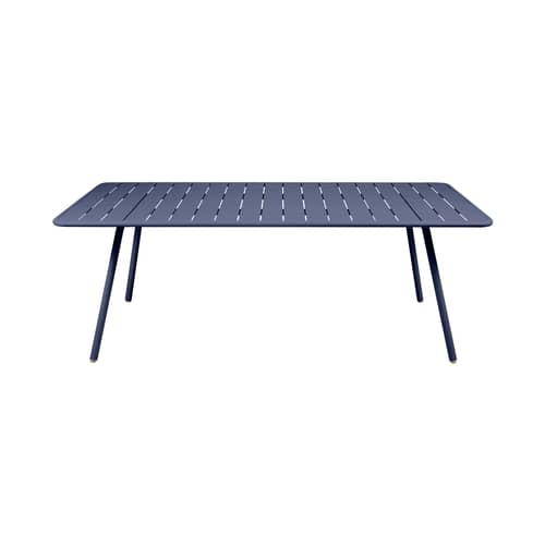 Table rectangulaire Luxembourg métal bleu / 207 x 100 cm - 8 à 10 personnes - Fermob - Bleu abysse - Aluminium laqué