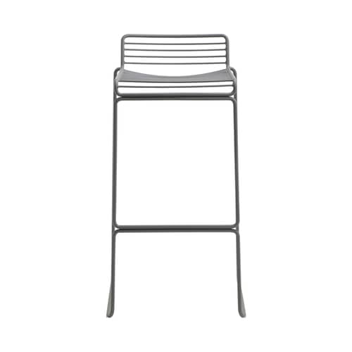 Tabouret de bar Hee métal gris / H 75 cm - Hay - Gris - Acier laqué