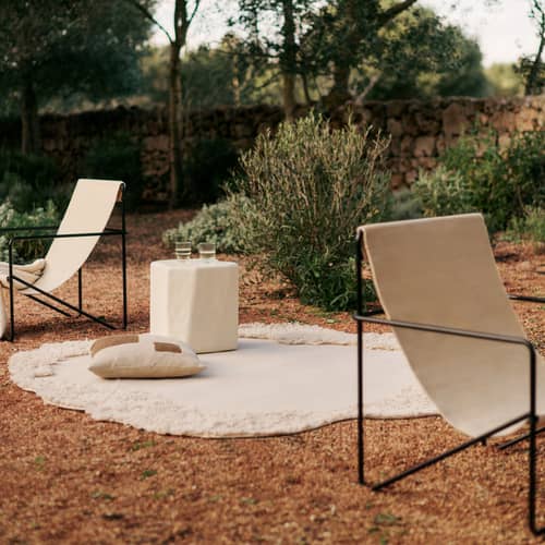 Tapis d\'extérieur Norte / 210 x 220 cm - Plastique post-consommation recyclé - Ferm Living - Naturel -  PET recyclé