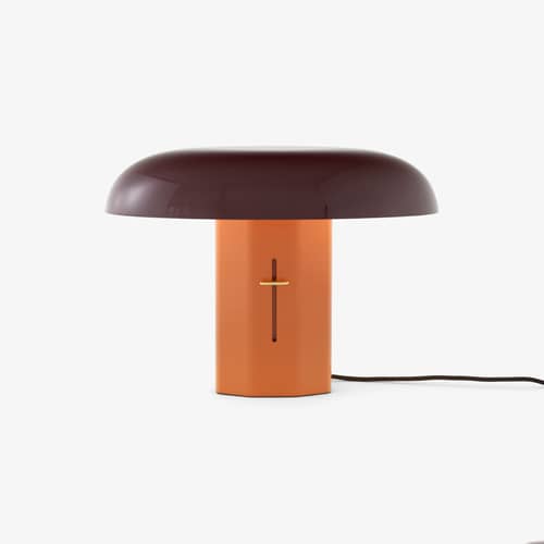 Tischleuchte Montera JH42 metall orange / L 45 x H 33 cm - &tradition - Bernstein / Rubin - bemaltes Aluminium, Messing