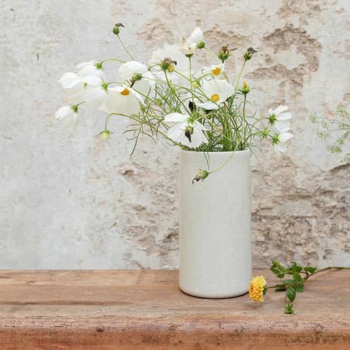 Vase Anse céramique blanc - Jars Céramistes - Blanc craquelé - Grès émaillé