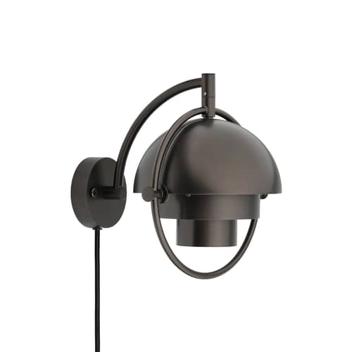 Wandleuchte mit Stromkabel Multi-Lite metall schwarz / Modular & drehbar - Louis Weisdorf, 1974 - Gubi - Geschwärztes Messing - Metall