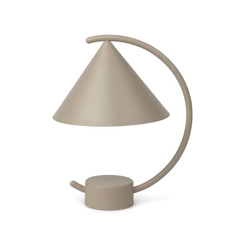 Meridian LED Wireless rechargeable lamp metal beige / Metal - H 26 cm - Ferm Living - Cashmere beige - Metal