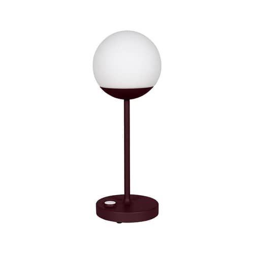 Mooon! MAX LED Wireless rechargeable outdoor lamp metal glass purple / Glass sphere - H 41 cm - Fermob - Black cherry - Aluminium, Glass