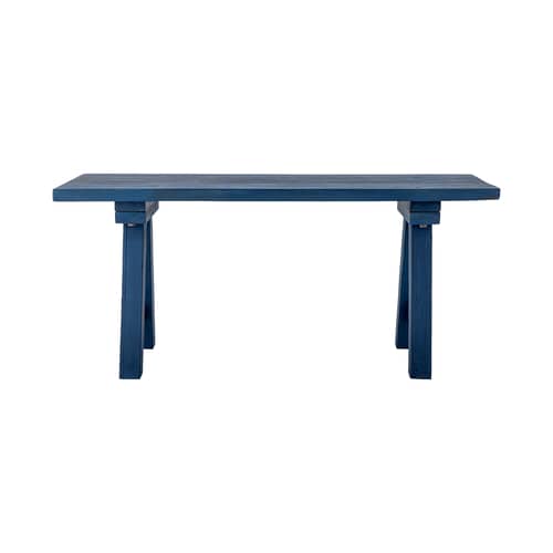 Porir Bench wood blue / L 100 cm - Reclaimed wood - Bloomingville - Blue - Reclaimed wood