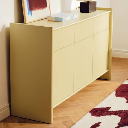 Buffet Rali bois jaune / L 160 x H 91 cm - NOO.MA - Jaune beurre - MDF