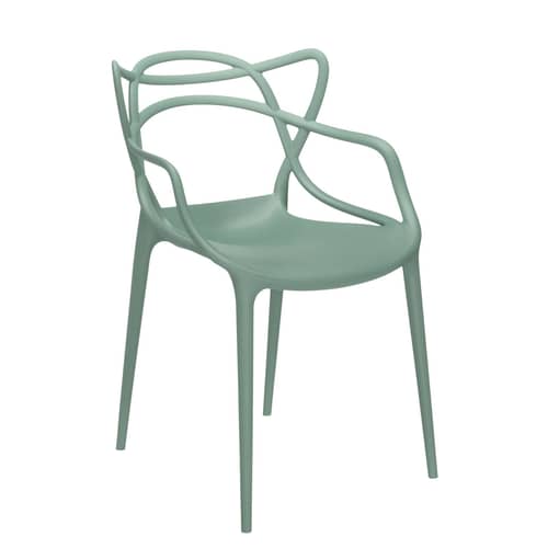 Chaise empilable Masters vert / Philippe Starck, 2010 - Kartell - Vert sauge - Technopolymère thermoplastique recyclé