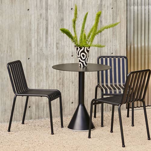 Chaise empilable Palissade métal gris noir / Bouroullec, 2016 - Hay - Anthracite - Acier laqué époxy