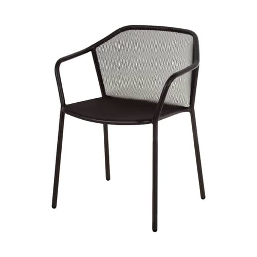 Stapelbarer Sessel Darwin metall schwarz / Metall - Emu - Schwarz - gefirnister Stahl