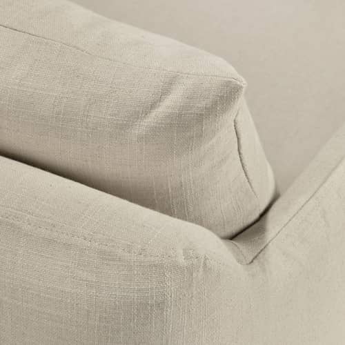 Fauteuil rembourré Weave tissu blanc - Ethnicraft - Blanc os -  Plumes, Contreplaqué, Mélange de lin, Mousse