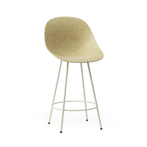 Hochstuhl Mat faser beige / H 65 cm - Hanf - Normann Copenhagen - Hanf (hell) / Cremefarbene Füße - Hanf, thermolackierter Stahl