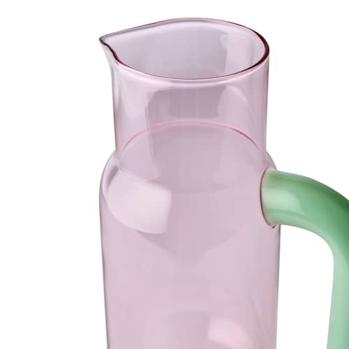 Karaffe  glas rosa / 1,2 Liter - STUDIO ABOUT - Rosa / Milchjade - Borosilikatglas