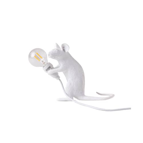 Lampe de table Mouse Sitting #2/ Souris assise plastique blanc - Seletti - Blanc - Résine