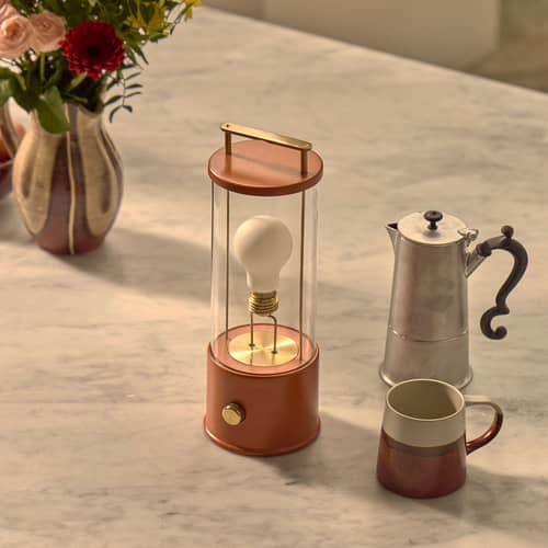 Lampe sans fil rechargeable The Muse 2.0 métal orange / IP44 - TALA - Orange Claycourt - Aluminium, Verre borosilicaté