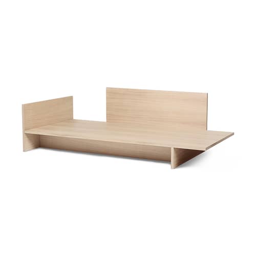 Lit 1 place Kona bois naturel / 90 x 200 cm - Ferm Living - Chêne clair - Placage de chêne laqué
