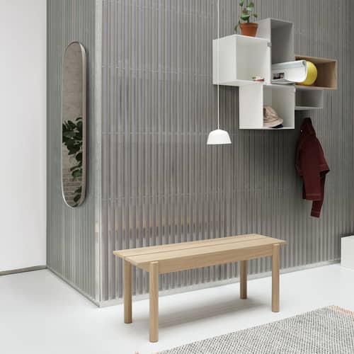 Miroir mural Framed XL métal beige / 150 x 50 cm - Muuto - Taupe - Acier thermolaqué, Verre