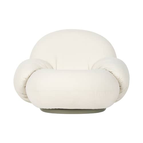 Fauteuil pivotant Pacha OUTDOOR   / Avec accoudoirs - Pierre Paulin, 1975 - Gubi - Blanc (tissu Limonta) - Tissu d\'extérieur