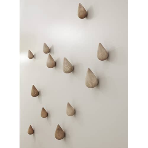 Set de 2 patères Dropit bois Small /  H 7,7 cm - Normann Copenhagen - Naturel - Small / H 7,7 cm - Bois