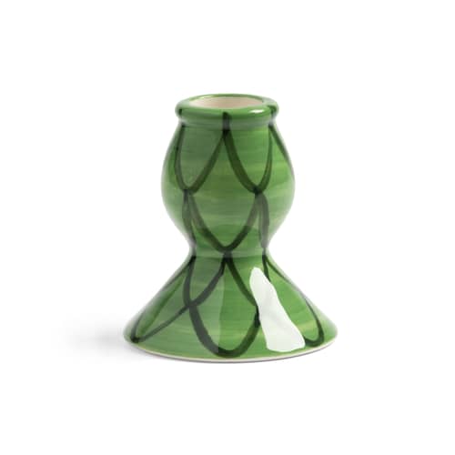 Portacandela Sirene ceramica verde / Dipinti a mano - & klevering - Verde - Gres