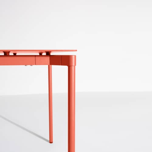 rechteckiger Tisch Fromme metall rosa orange / Aluminium - 180 x 90 cm - Petite Friture - Korallenrot - Aluminium