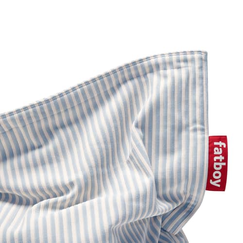 Sitzkissen Original Slim Terry textil blau / Stoff Schwamm - 155 x 120 cm - Fatboy - Blau Blizzard / Creme -  Micro-billes EPS, Frotteestoff