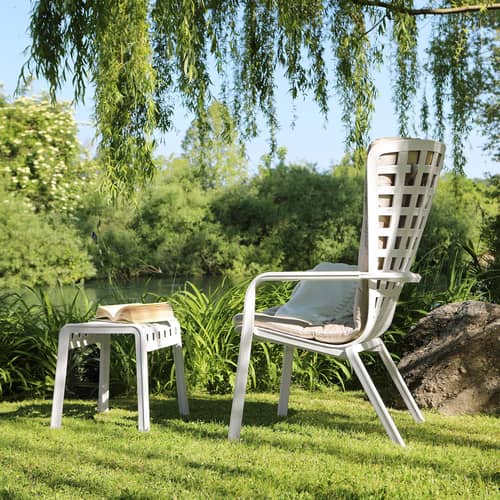 Folio Stackable armchair composite material white / Multiposition folder - NARDI - White - Fibreglass resin