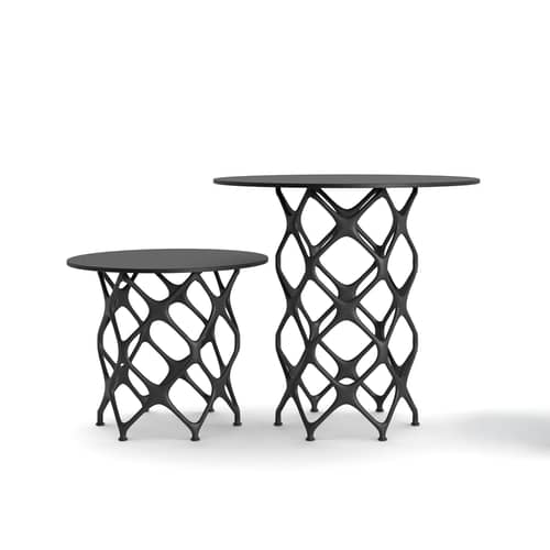 Table basse X Table System Lido / Ø 60 x H 50 cm - Cappellini - Noir - Plastique renforcé de fibre de verre, Stratifié HPL