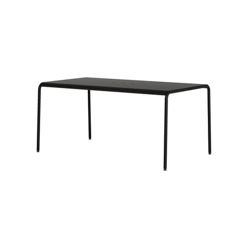 Table rectangulaire Panorama métal noir / 160 x 90 cm - 6 places - TIPTOE - Noir Graphite - Acier thermolaqué