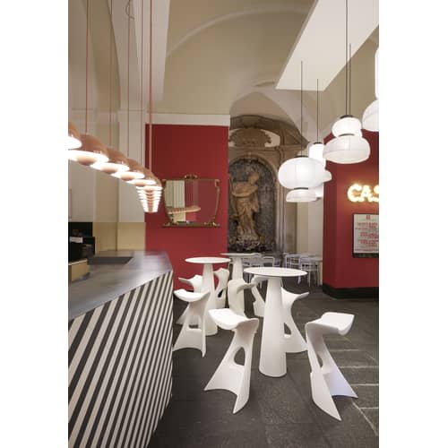 Tabouret de bar Koncord plastique blanc / H 70 cm - Slide - Blanc - Polyéthylène recyclable