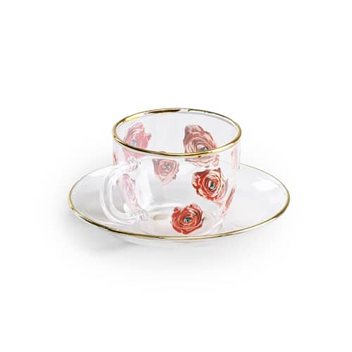 Tasse à café Toiletpaper - Roses verre multicolore - Seletti - Roses - Verre borosilicaté