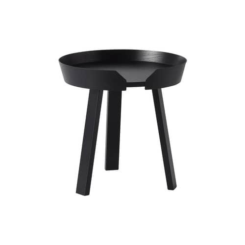 Tavolino Around Small legno nero Small Ø 45 x A 46 cm - Muuto - Frassino tinto nero - Frassino tinto