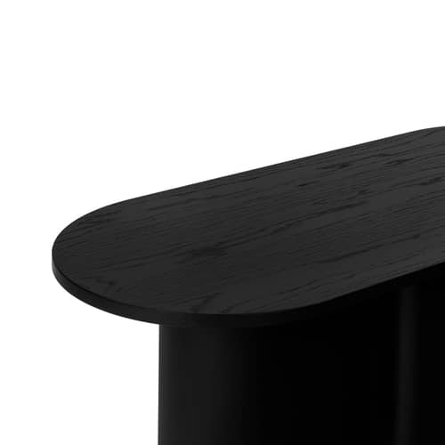 Table basse Looi bois noir / 115 x 50 x H 37 cm - NOO.MA - Noir volcan - Acciaio, Impiallacciatura rovere certificata FSC