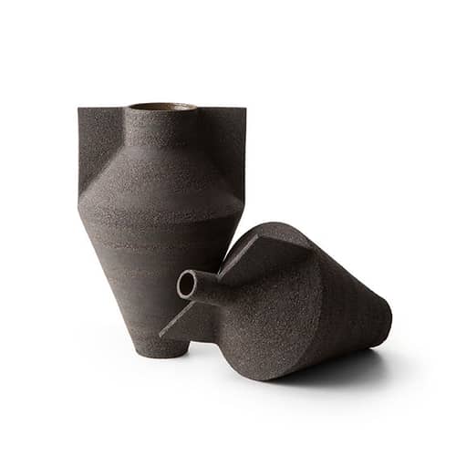 Vaso Jana ceramica nero / Ø 22,6 x H 34,7 cm - Ceramica grezza - Cappellini - Ø 22,6 x H 34,7 cm / Nero - Ceramica grezza