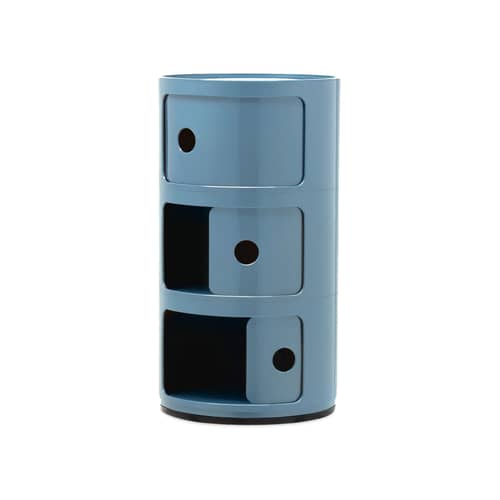 Ablage Componibili plastikmaterial blau (1968) / 3 Schubladen - H 58 cm - Kartell - Himmelblau - ABS