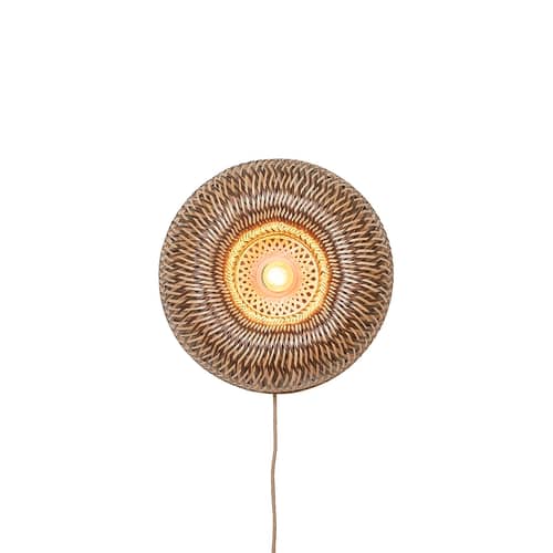 Applique avec prise Barbados / Ø 35 cm - Bambou - GOOD&MOJO - Marron & naturel - Bambou, Fer