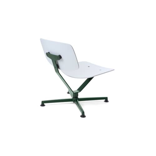 Drehsessel Arba holz grau / Furnier - Bouroullec, 2024 - raawii - Hellgrau / Dunkelgrüne Basis Hellgrau / Dunkelgrüne Basis Sockel - Aluminium, Furnier, Stahl
