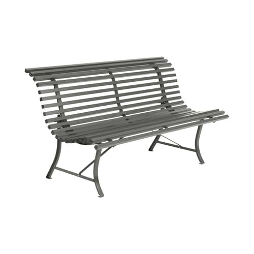 Banc avec dossier Louisiane métal vert gris / L 150 cm - Métal - Fermob - Romarin - Acier électrozingué
