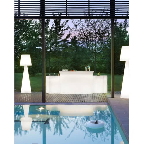 Bar lumineux Break Bar plastique blanc / L 175 cm - Slide - Blanc - Polyéthylène recyclable rotomoulé