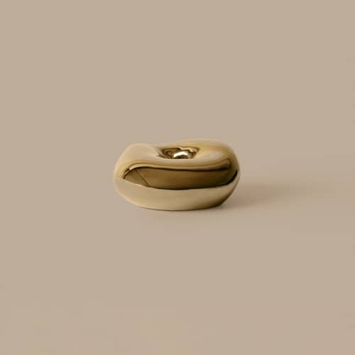 Bougeoir Bellure céramique or - Ferm Living - Or - Porcelaine