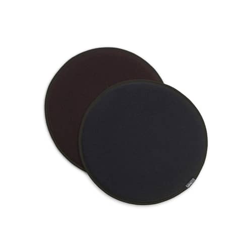 Coussin d\'assise Seat Dots tissu marron noir / Ø 38 cm - Réversible - Vitra - Noir / Marron - Mousse, Tissu